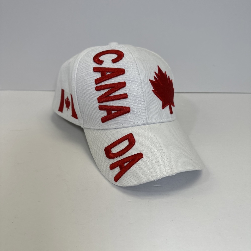 Canada Canadian Maple Leaf Country Letters Flag White Hat‎ Cap 3D embroidered